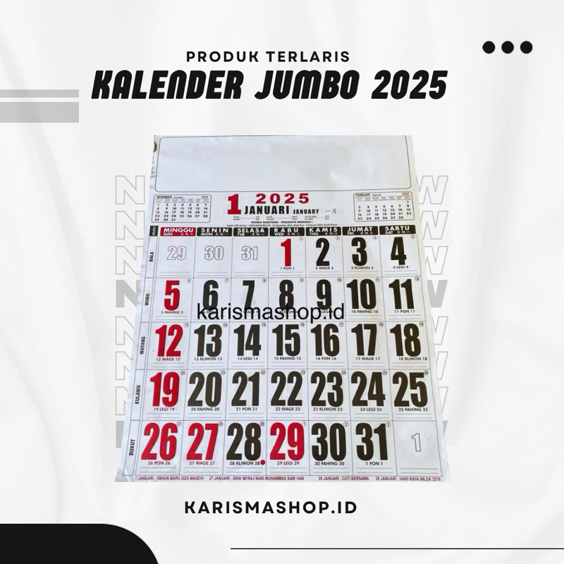 

[READY STOCK] Kalender 2025 Polos Besar (JUMBO)