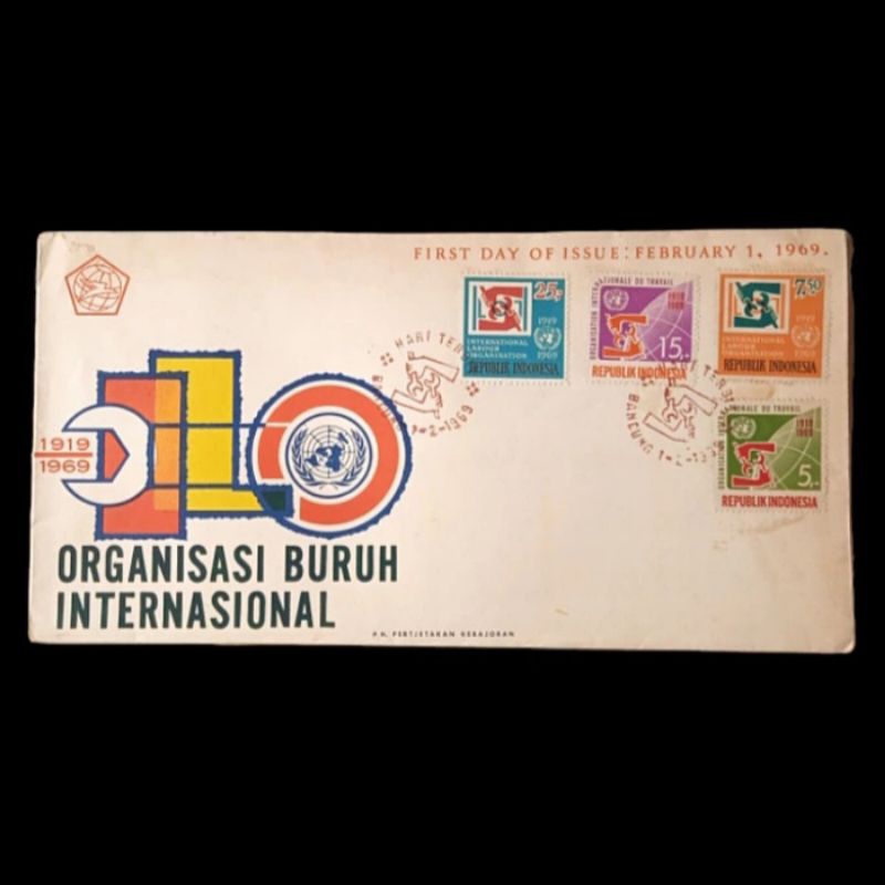 

Perangko Sampul Hari Pertama 50th ORGANISASI BURUH INTERNASIONAL 1969