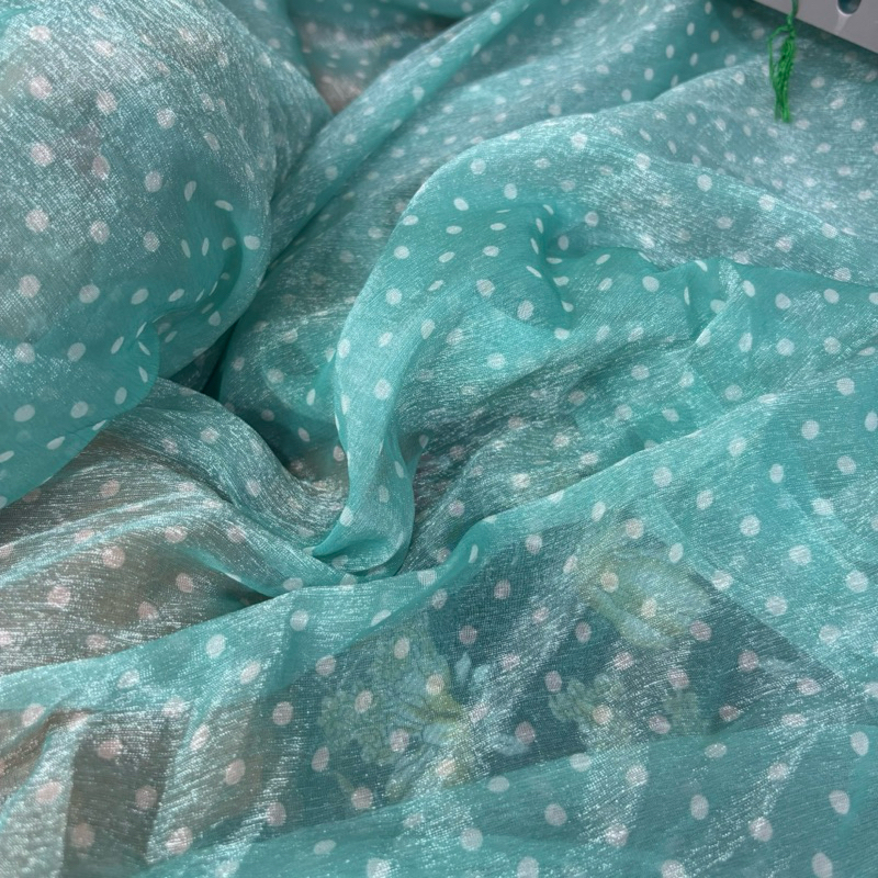 kain shimer premium motif polkadot - kain bahan shimer premium - kain motif polkadot - kain meteran 