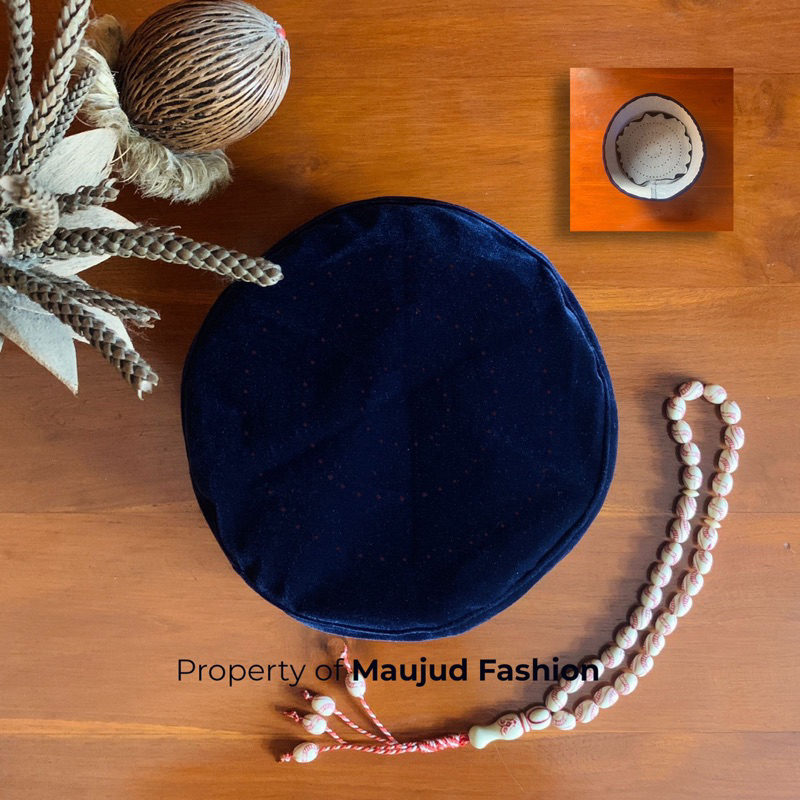 Peci Buludru Turki / Peci Rajut Turki Original / Kopeah biru navy/ cadik indonesia / maujud takke / 