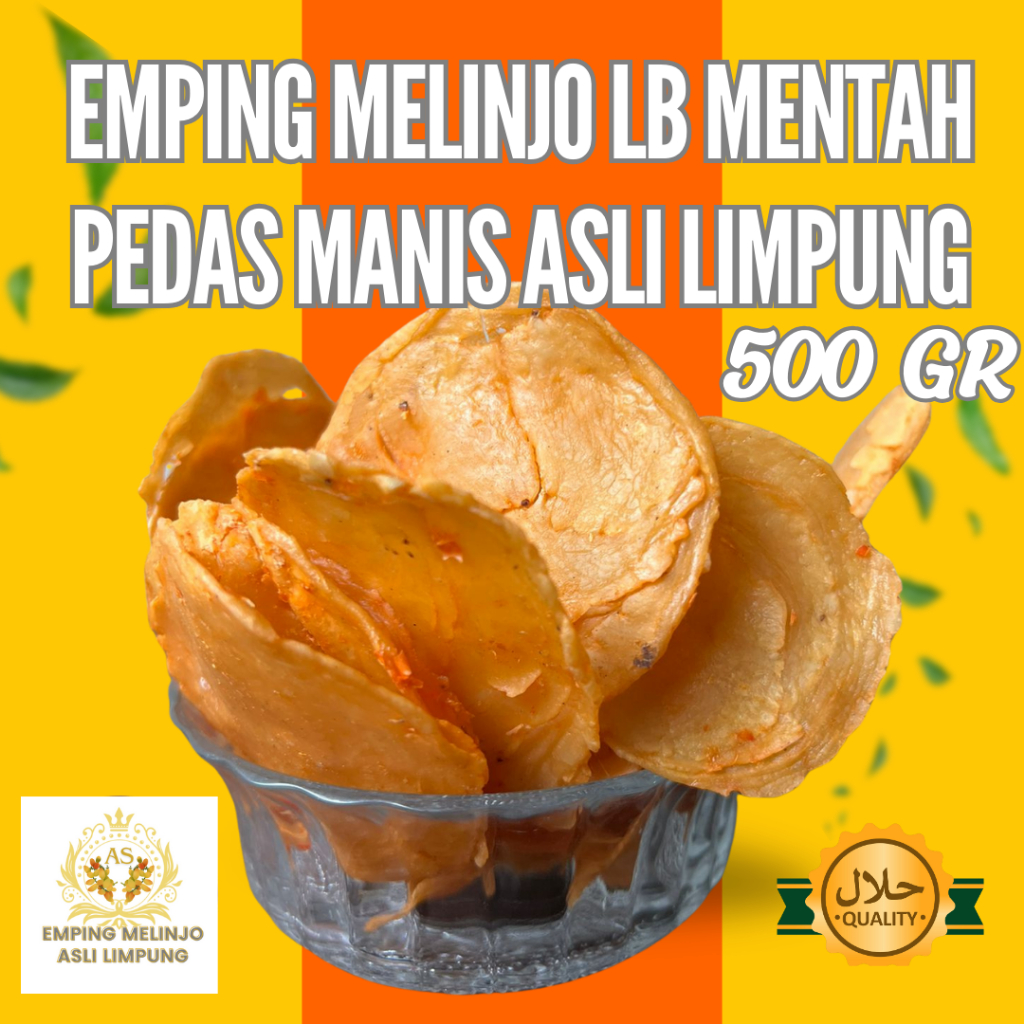 

Emping Melinjo LB Mentah Pedas Manis Asli Limpung 500 GR