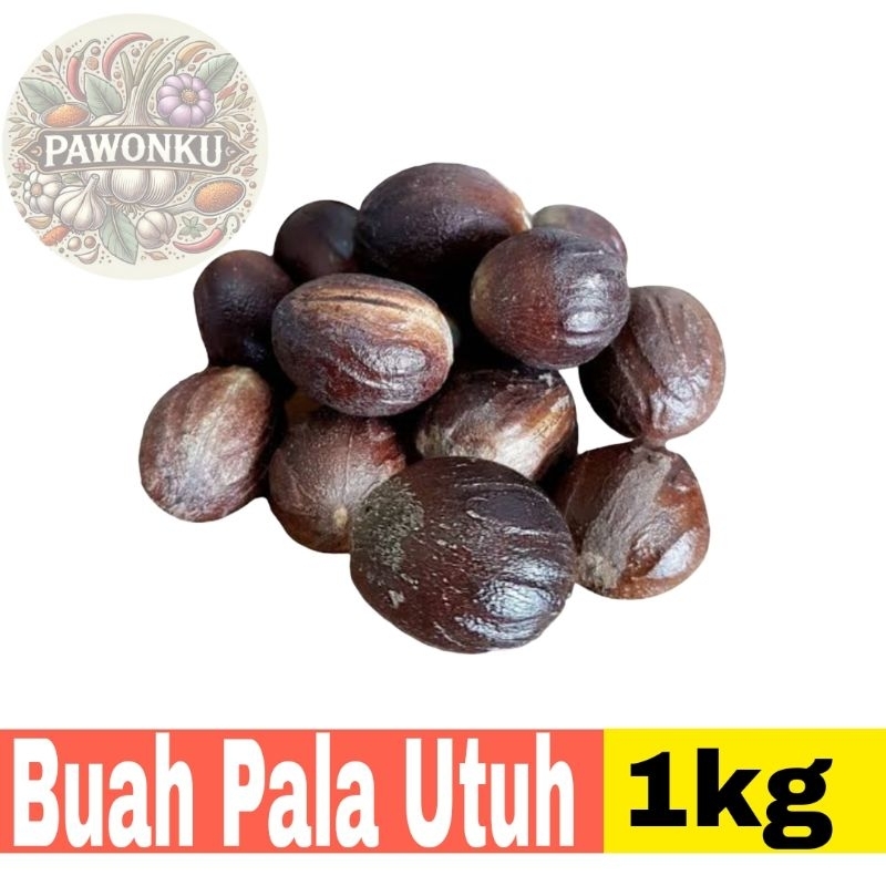 

( Buah Biji Pala Utuh 1kg ) Bumbu Dapur Nutmeg