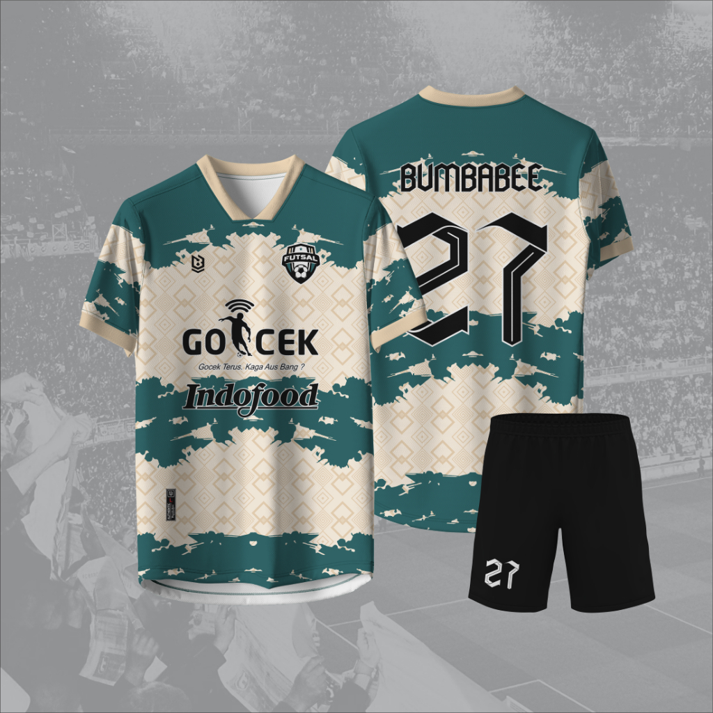 Jersey Futsal Jersey Bola Printing Custom Nama,Nomer,Logo dan Sponsor