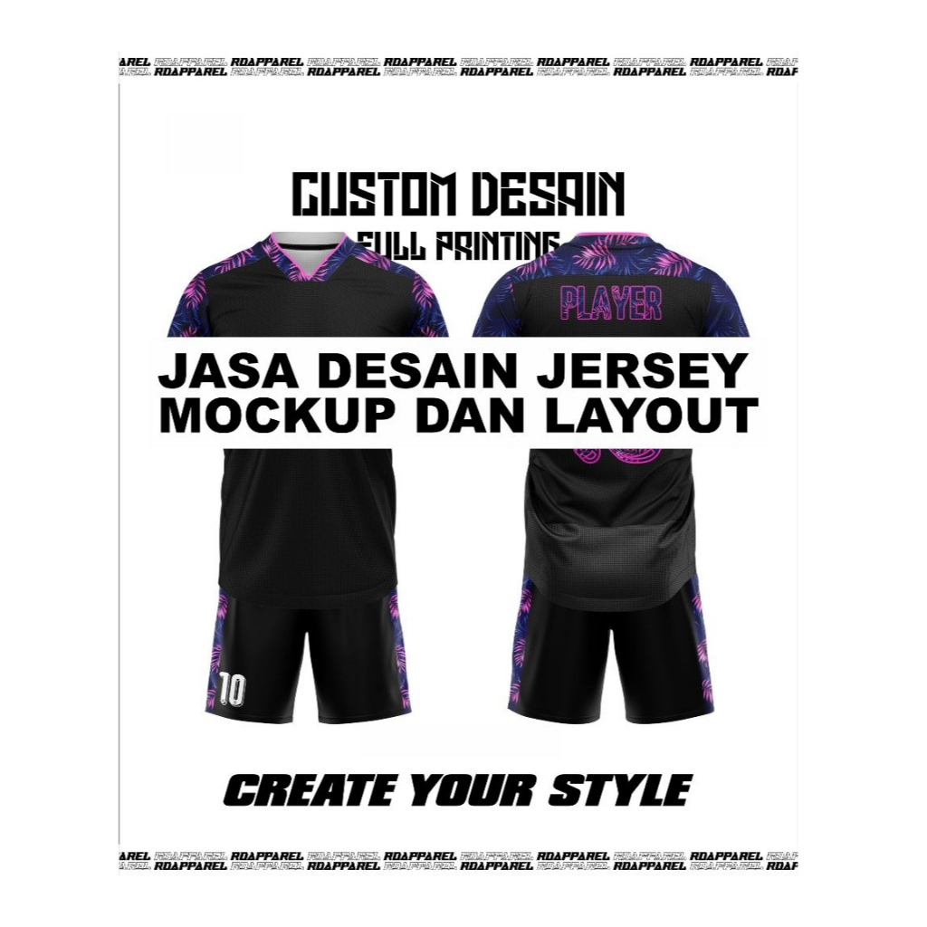 Jasa Desain Custom Jersey Siap Cetak full printing
