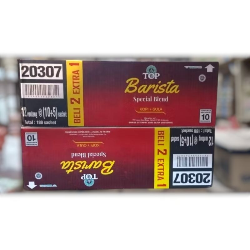 

Kopi Top Coffee Barista kopi+gula 1 dus