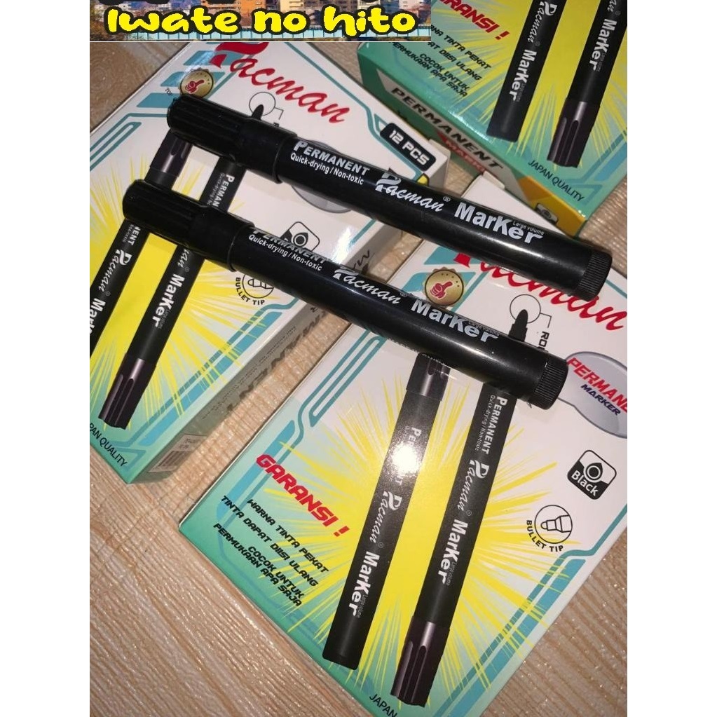 

(IWATE i 4F) SPIDOL PERMANEN Spidol Permanen pacman hitam Permanen Marker iwate no hito iwatenohito