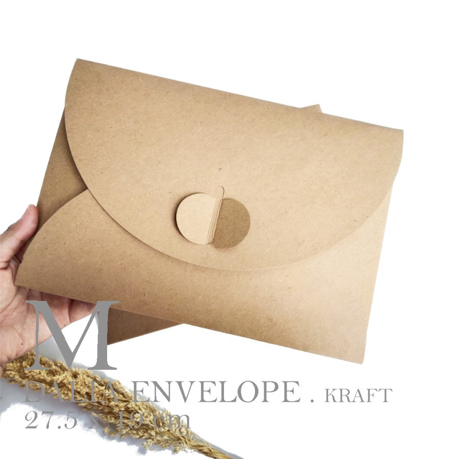 

10 Pcs Envelope Packaging Souvenir Aksesoris Hijab Material Kraft Liner 275gr Ukuran 27.5 x 19 cm