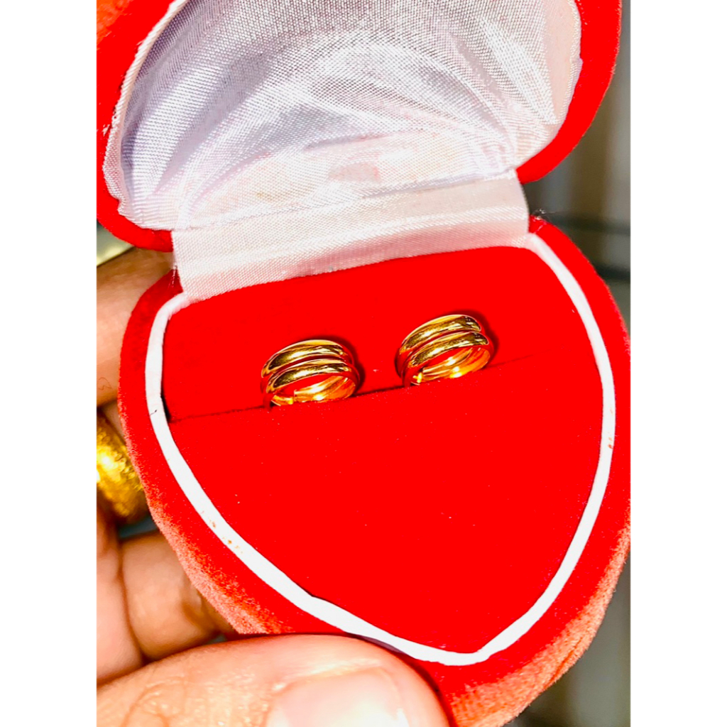 Cincin Emas Bayi Asli 16K (16 karat)/ Cap 700 model Selisih dua