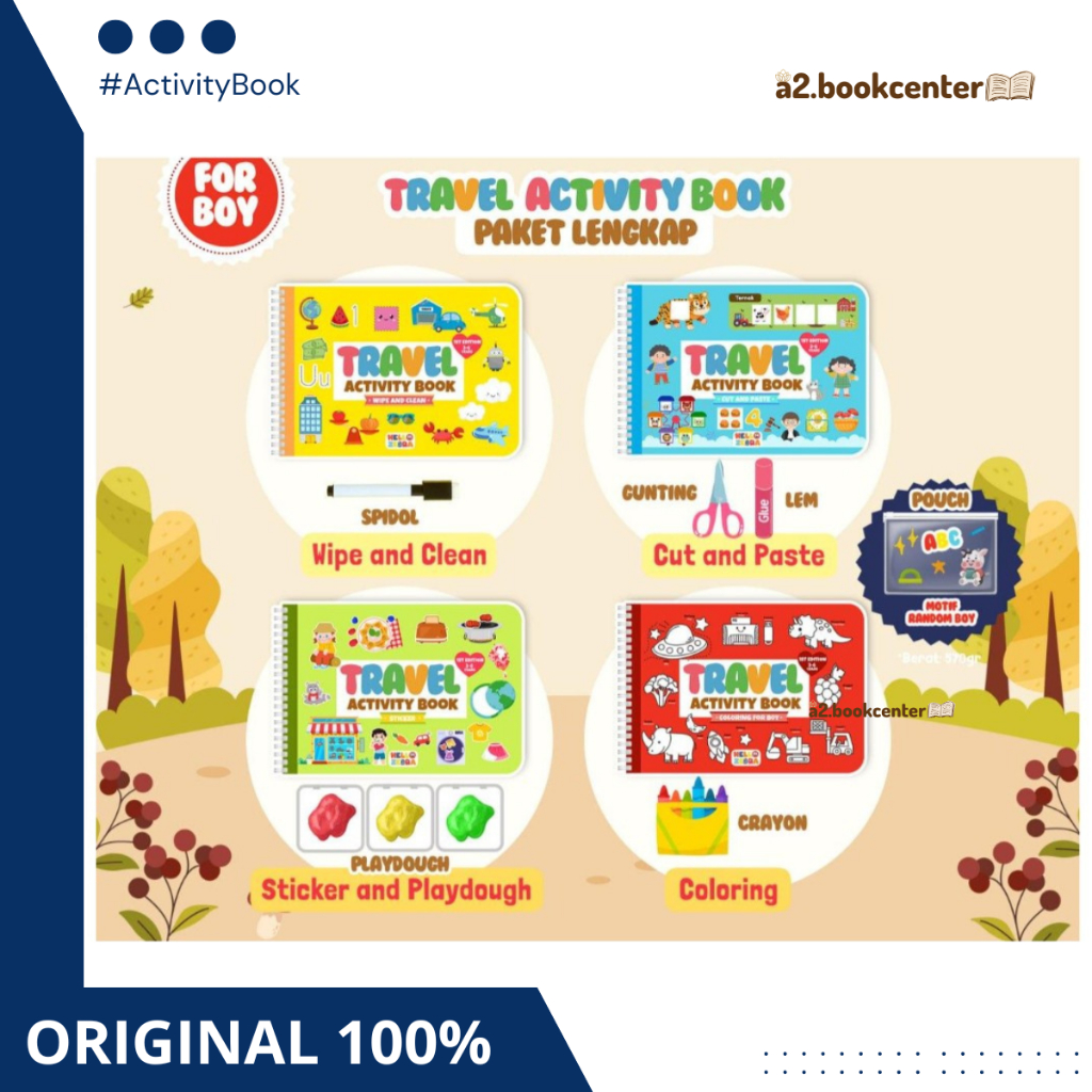 

[Hello Zebra] READY Travel Activity Book Hello zebra Mainan Aktivitras Anak - 4 Permainan 1 Paket