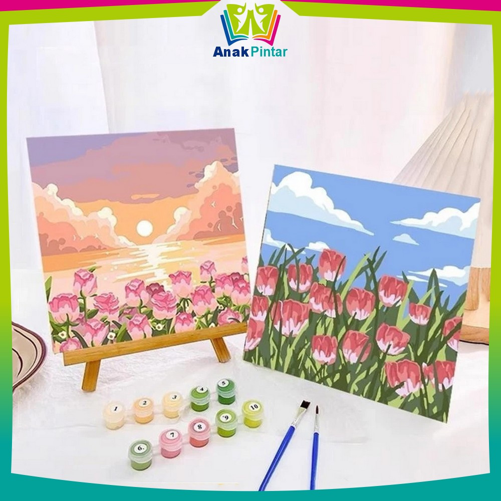 

Kanvas Siap Lukis Painting By Number Kit 20x20cm / DIY Canvas Digital Painting Acrylic Aesthetic Lukisan Bunga Pemandangan Anak Pintar A110