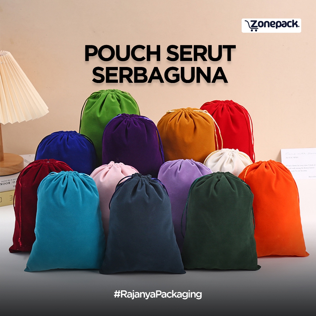 

Pouch Serut Serbaguna Bludru | Tas Serut Double Suede Bludru Halus | Kantong Souvenir Hampers Drawstring Pouch