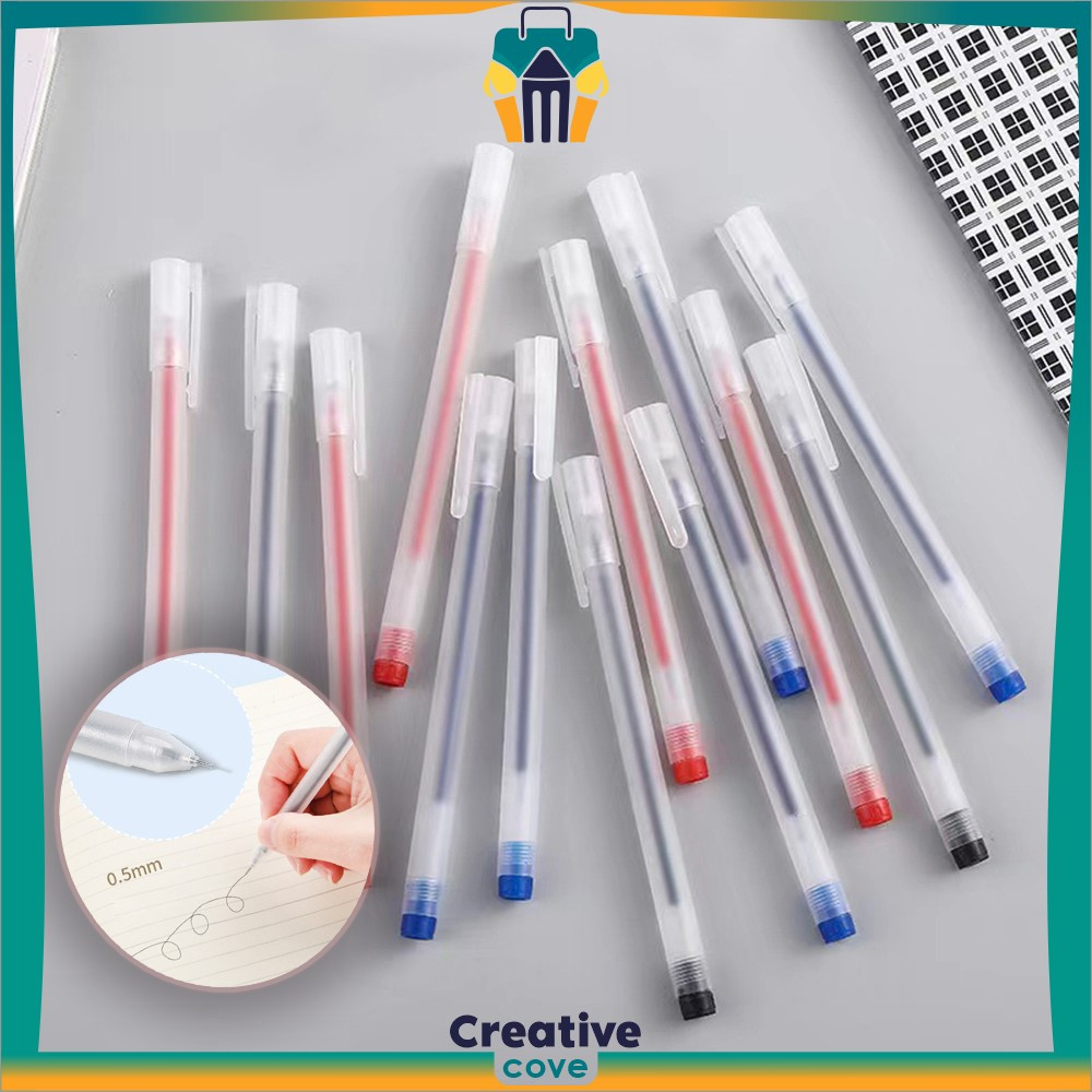 

Pena Perlengkapan Sekolah Ballpoint / Pena Gel Alat Tulis Pulpen 0.5mm Motif Polos Simple / Pulpen Cair Kantor Sekolah Creative Cove A46