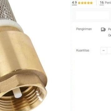 

Tusen Klep Kuningan ONDA 1" + Saringan Foot Valve Sumur Pompa Air