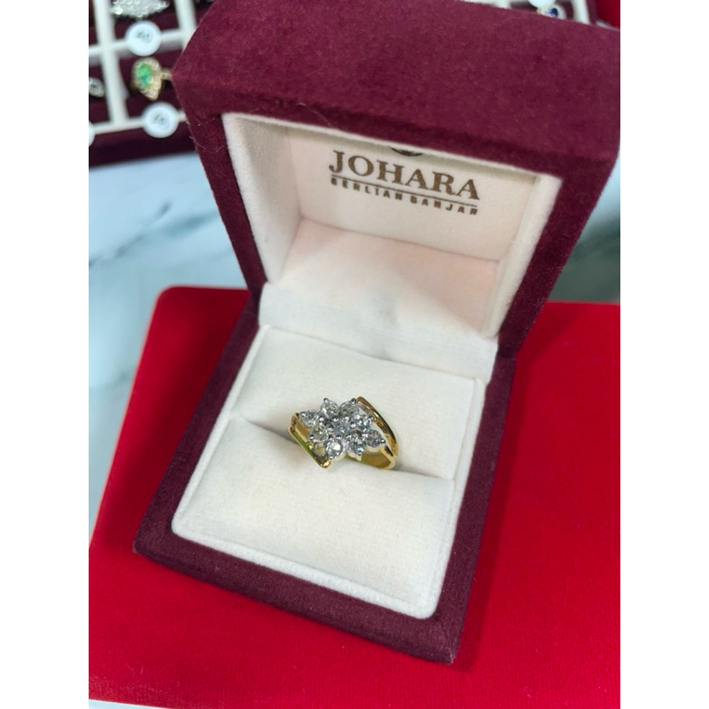 “JOHARA BERLIAN” cincin wanita berlian banjar ring perak 010