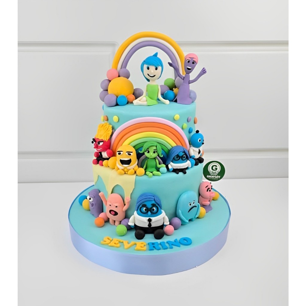 

CAKE TEMA INSIDE OUT UK 20+15CM / CAKE ULANG TAHUN