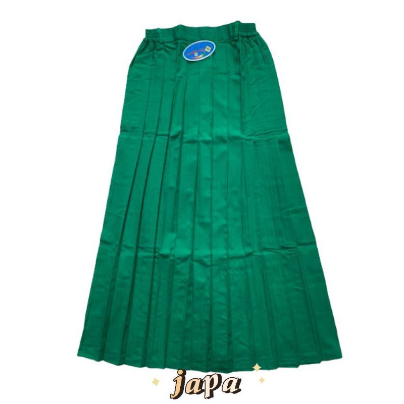 ROK HIJAU MERK SERAGAM/ROK REMPEL WARNA HIJAU/ROK MI HIJAU
