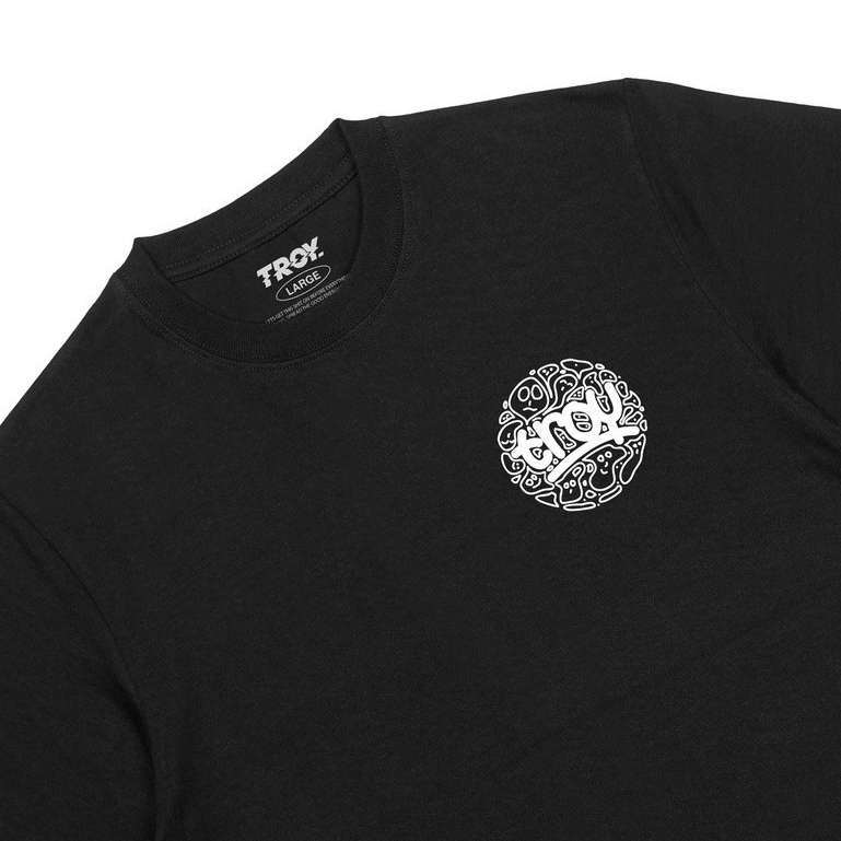 Troy Company Tshirt Black Doodle Circle - Kaos Pria Lengan Pendek Hitam Doodle MT 2183
