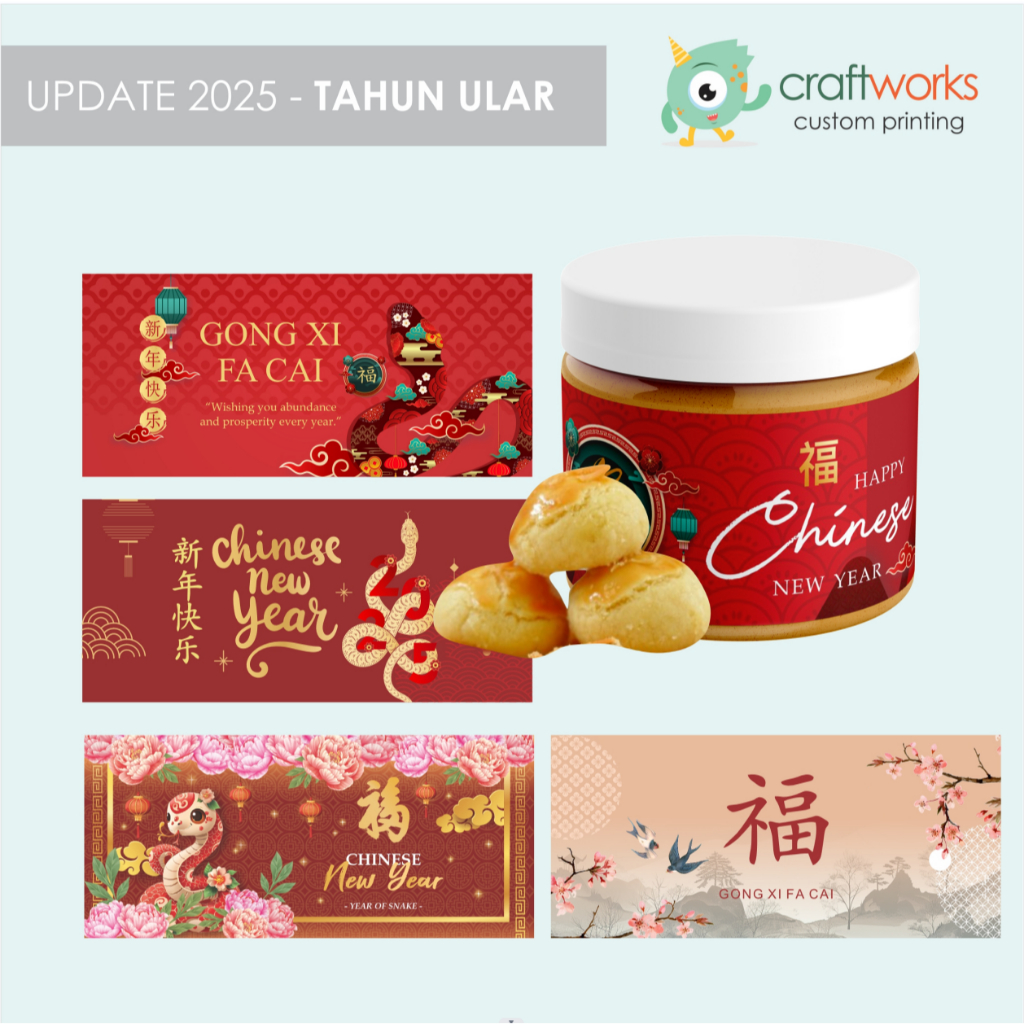 

STICKER IMLEK TOPLES KUE KERING - 10 x 4,5 cm ISI 24 PCS | CHINESE NEW YEAR STIKER
