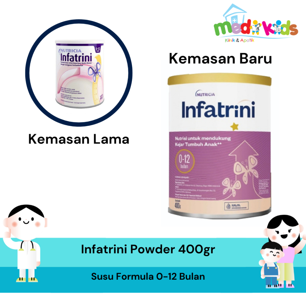 Nutricia Infatrini Powder 400 gr - Susu Bubuk Formula Bayi Tinggi Kalori 0-12 Bulan