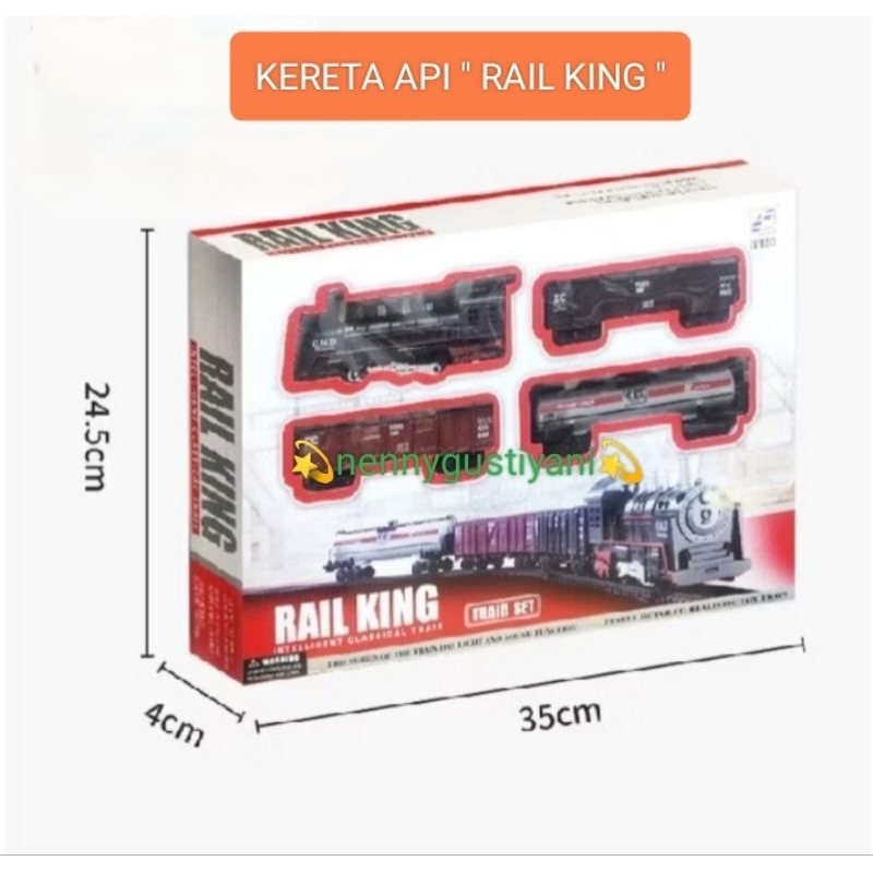 Mainan kereta api RAIL KING ada suara & lampu B/O