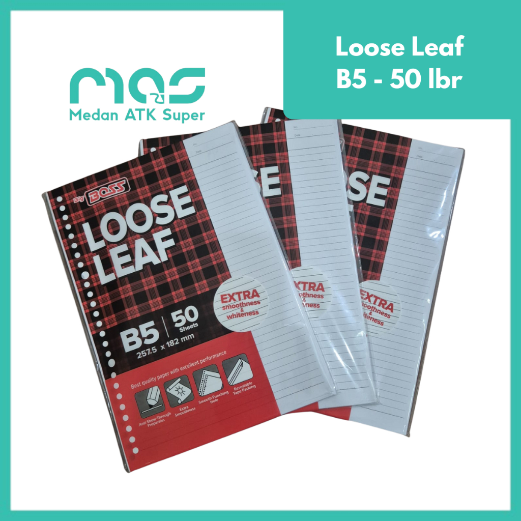 

[50 LBR] LOOSE LEAF B5 BIG BOSS [Medan ATK SUPER] ISI BINDER
