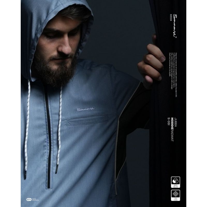 Gamis Pria Hoodie SAMASE 100% Original - Jubah Premium, Elegan, Bahan Adem