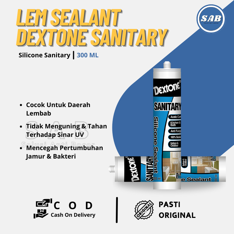 Lem Silikon Dextone Sanitary Sealant Tahan Air Panas Anti Jamur Waterproof Strong Glue