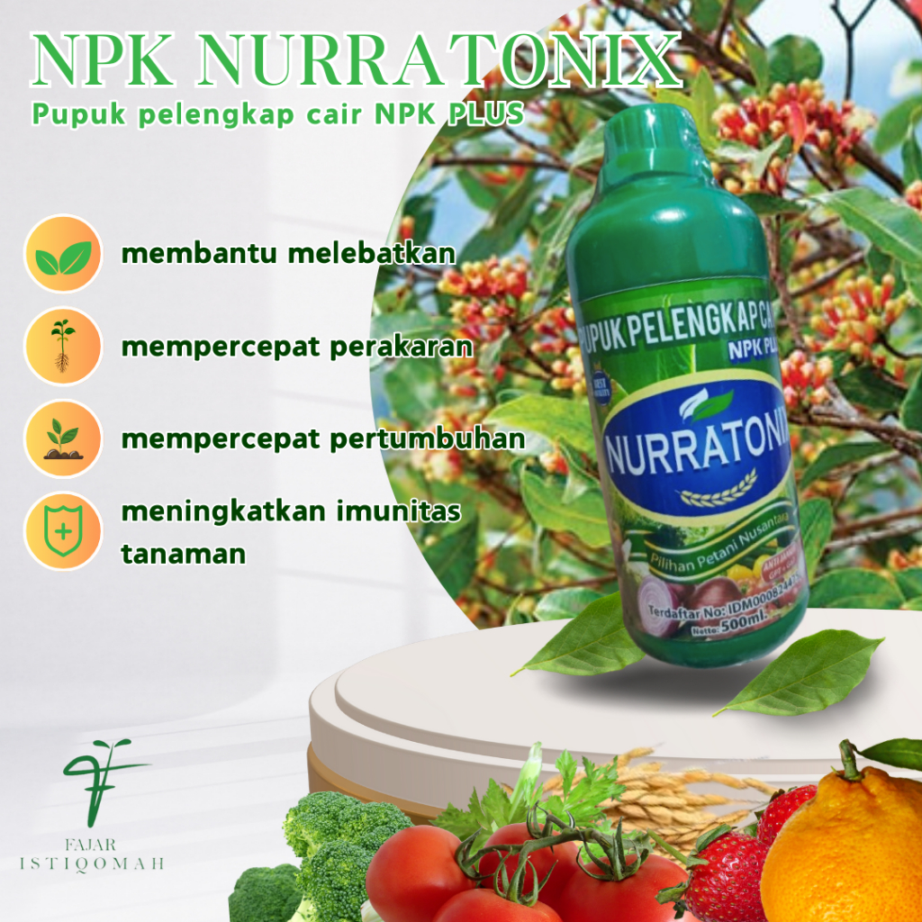 PUPUK PELENGKAP CAIR NPK PLUS ANTI JAMUR ZPT + GA7 NURRATONIX MENYUBURKAN CENGKEH ISI 500ML