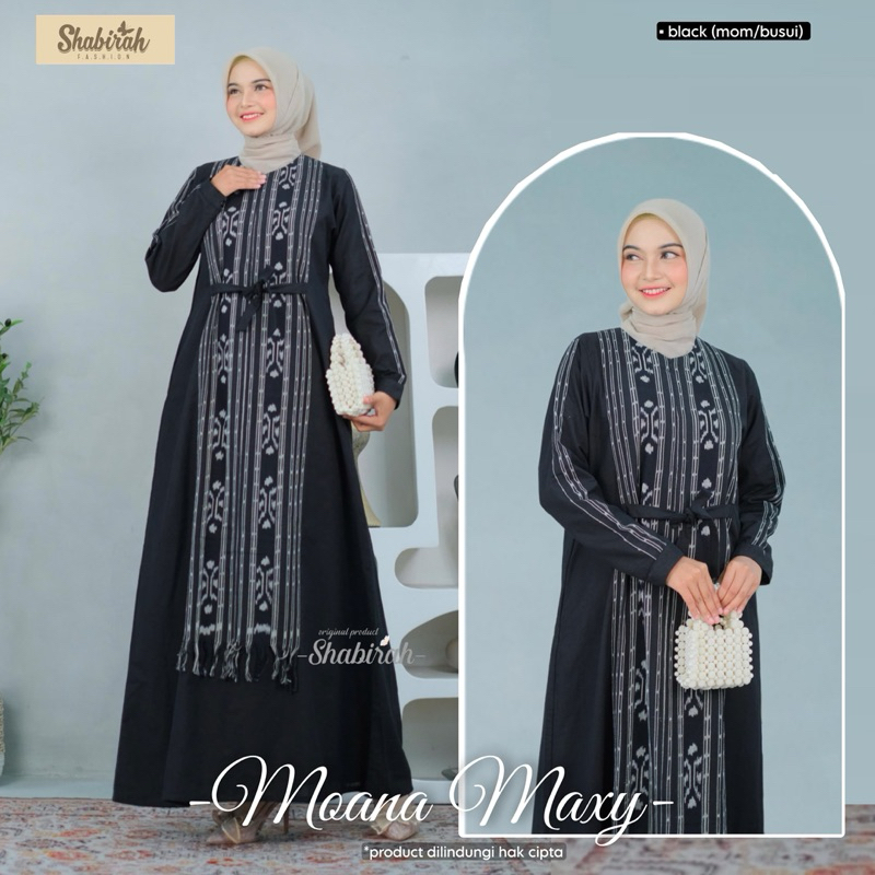 SHABIRAH - MOANA MAXY GAMIS WANITA MUSLIM BUMIL BUSUI TENUN TROSO KOMBINASI MODERN