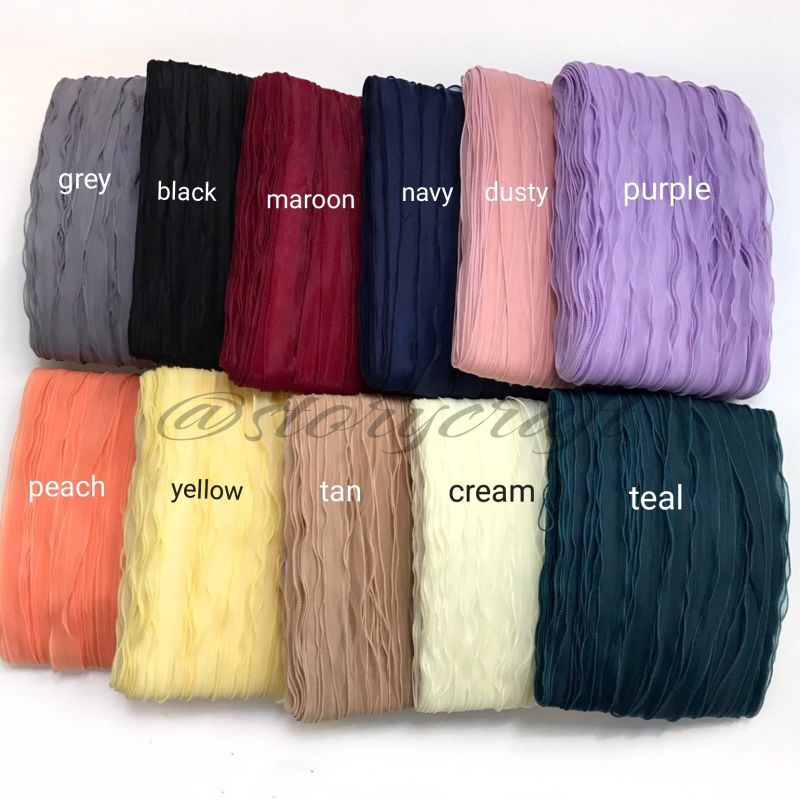 1YARD - 3CM | PITA ORGANZA NECI/ ORGANZA RIBBON/ORGANZA LIST WAVE/PITA KOREA