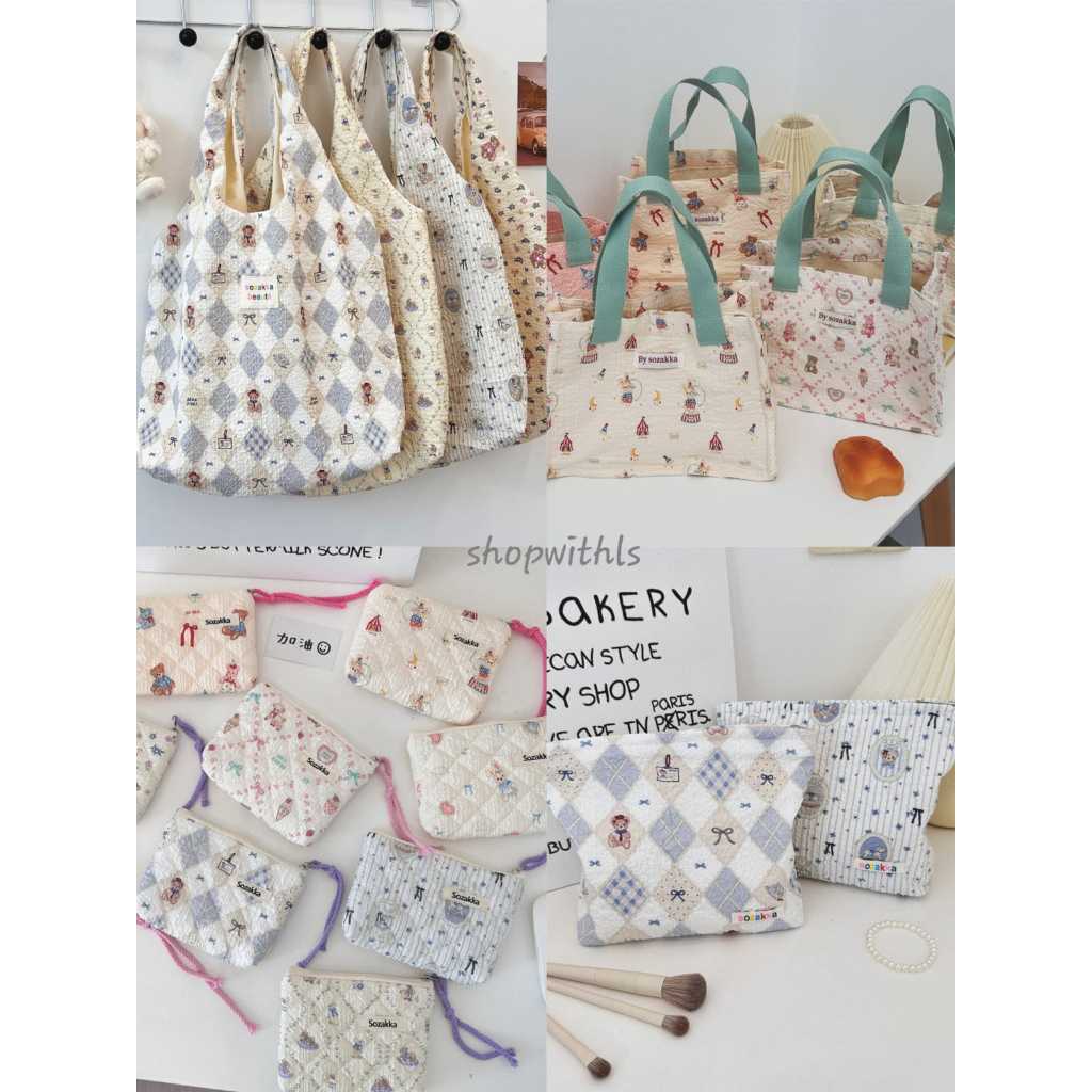 SOZAKKA SERIES/Travel Pouch/Cosmetic Bag/Cosmetic Travel Bag/Tote Bag lucu/Cute Bag Organizer/Aesthe