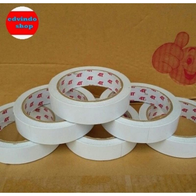 

Double Tape 24mm x 15meter 4T, Double Tape Kertas 1 inchi