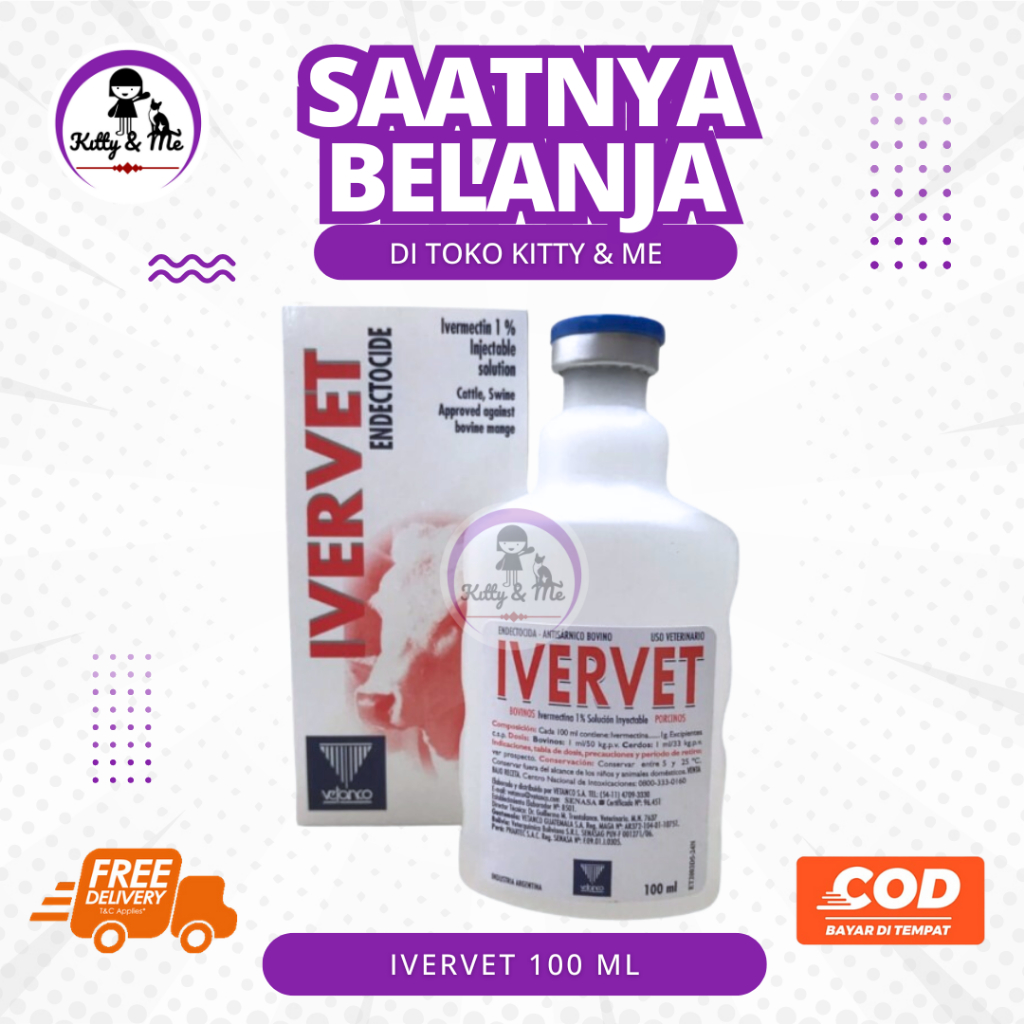 IVERVET 100 ML - Obat Gudik Ecto Endo Parasit Seperti Intermectin Nova Mectin