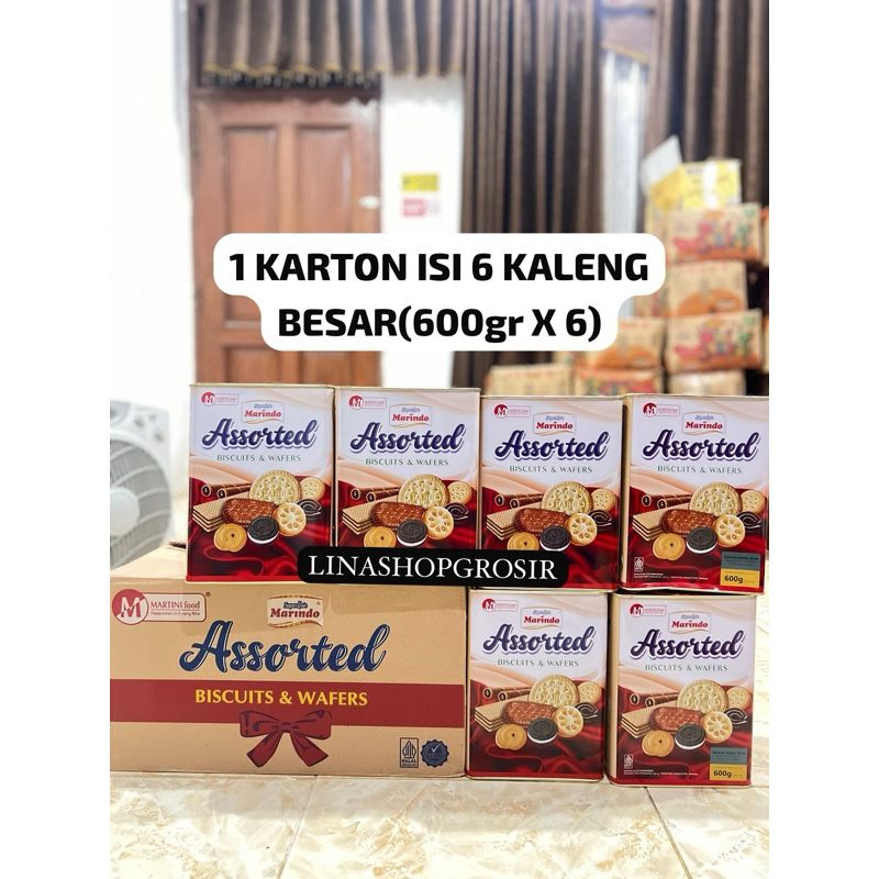 

1 KARTON/DUS MARINDO ASSORTED KALENG 600gr x 6 KALENG