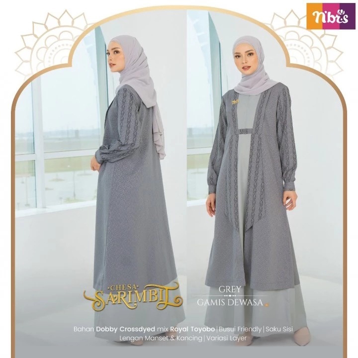 Nibras Sarimbit Baju Couple Pasangan Chesa Grey Baju Couple Keluarga