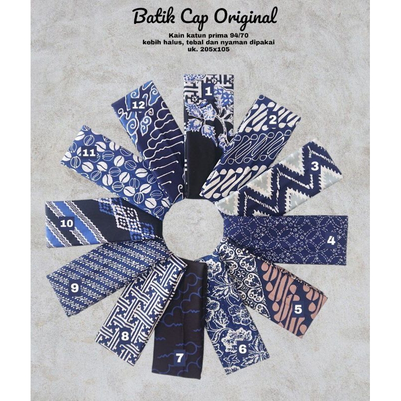 Sdq kain batik cap garutan biru putuh motif batik seno liris Bridesmaids modern