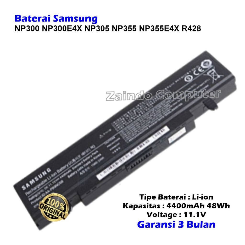 BATERAI SAMSUNG NP300 NP300E4X NP305 NP355 NP355E4X R428 NP300E NP300V NP305E NP305V NP355E NP355V E