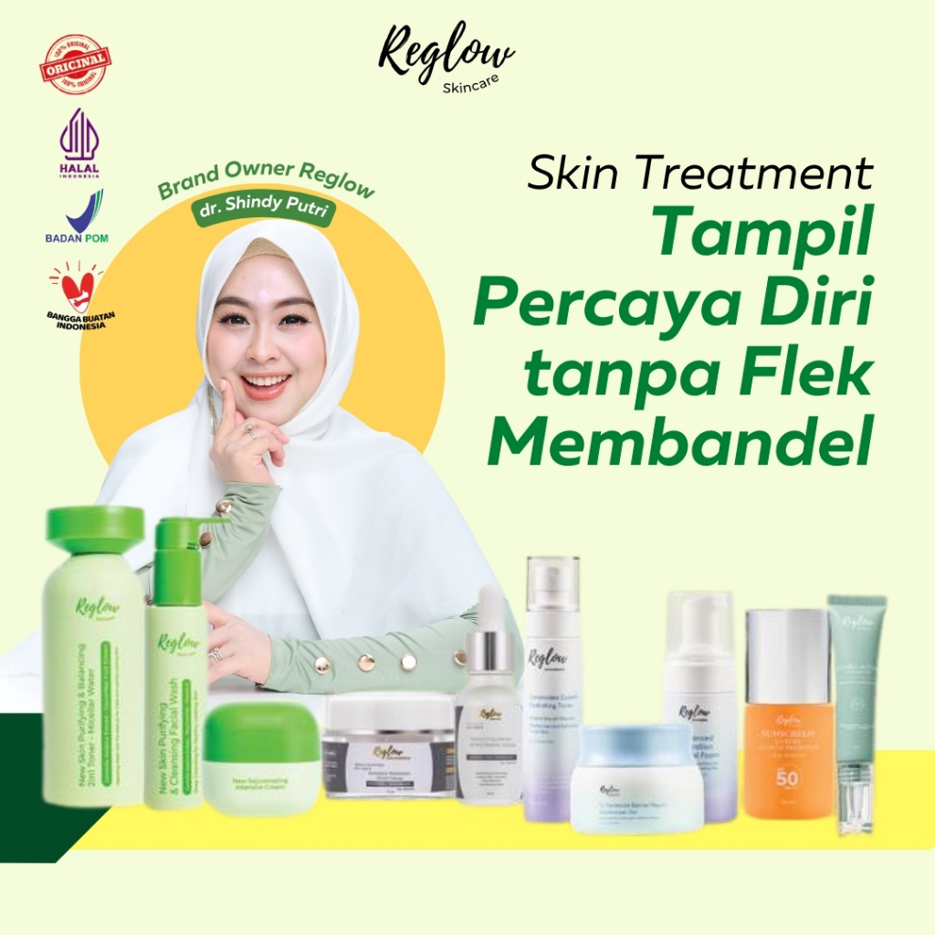 Reglow Shindy Putri Skincare Original Official Agen Resmi Pekanbaru - Facial Wash | Toner | Cream | 