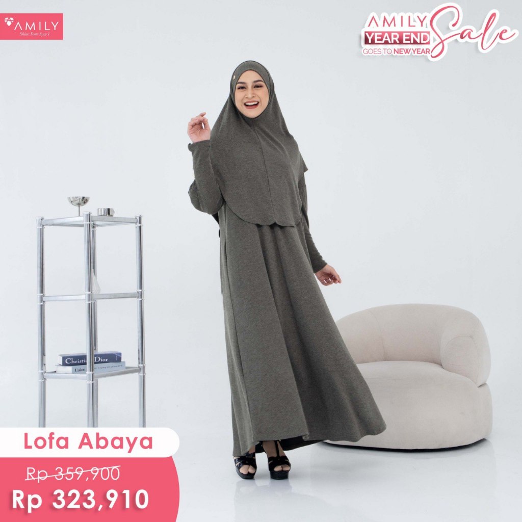 AMILY HIJAB - LOFA ABAYA AMILY HIJAB DRESS  SYARI CANTIK  POLOS JUMBO MURAH GAMIS BUSUI FRIENDLY KAO
