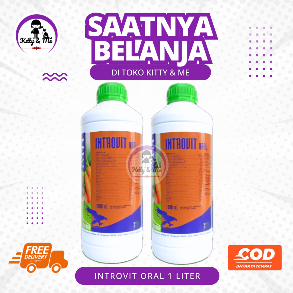 INTROVIT ORAL 1 LITER - Multivitamin & Asam Amino Mempercepat Pertumbuhan Hewan Ternak