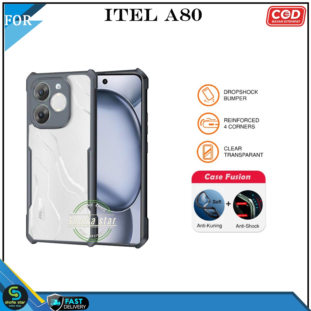 Promo Case Itel A80 A50 Soft case Fusion Shockproof Transparan
