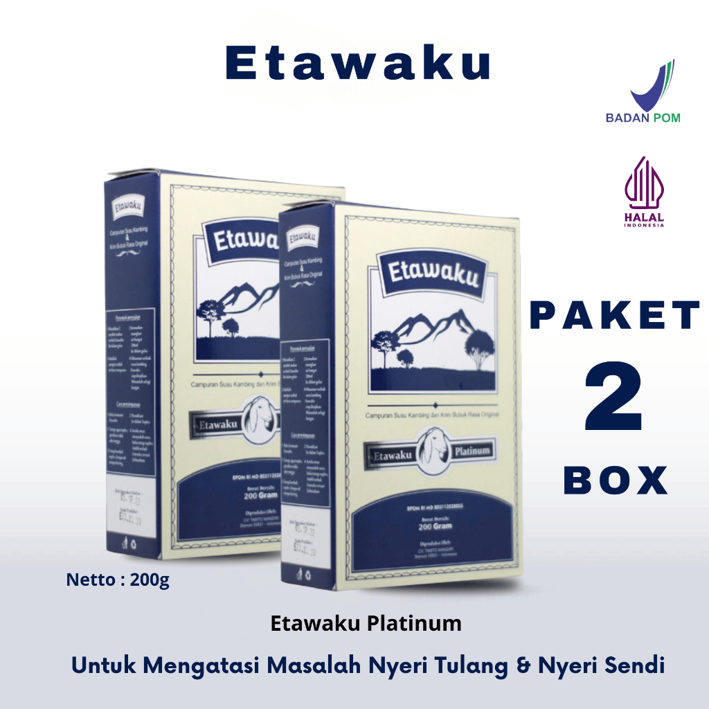 

{Paket Hemat 2 Box} Etawaku Platinum Susu Kambing Murni & Krimer Bubuk