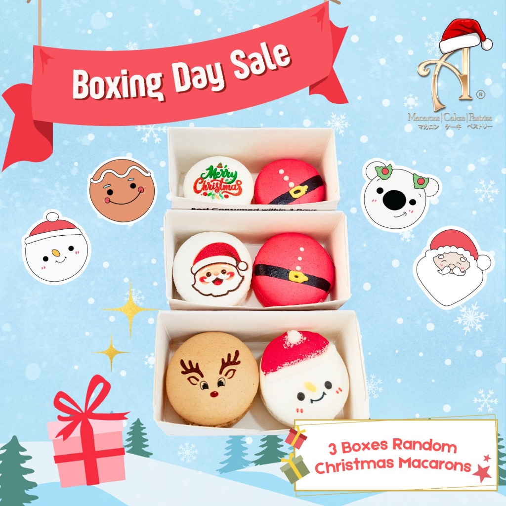 

Boxing Day | Bundle 3 Boxes 2pcs Christmas Macarons in gift box