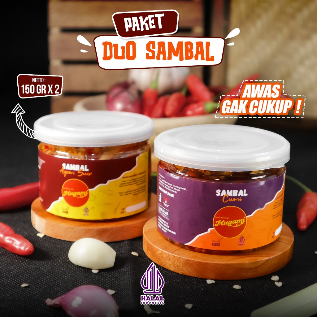 

Sambal Duo Paket 2 Sambal Bebas Plih Varian (sambal bawang, cumi, cakalang, ayam suir, jambal roti)