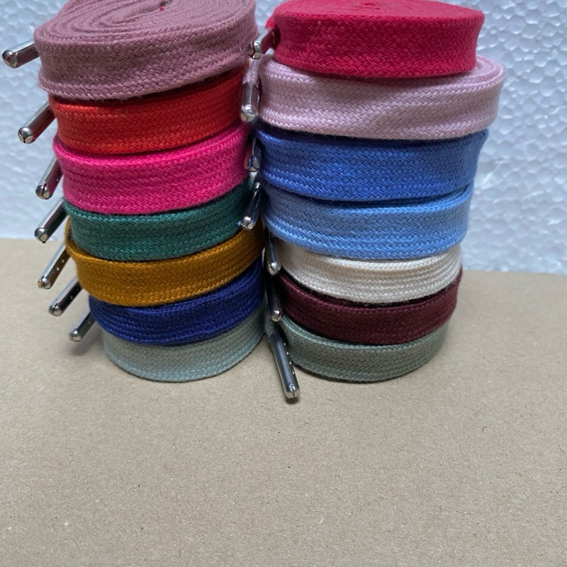 tali sepatu gepeng/tali tali sepatu pipih katun panjang 120 cm