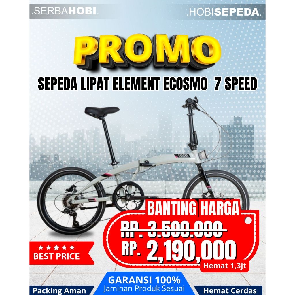 Sepeda Lipat Elemet Ecosmo 7 Speed