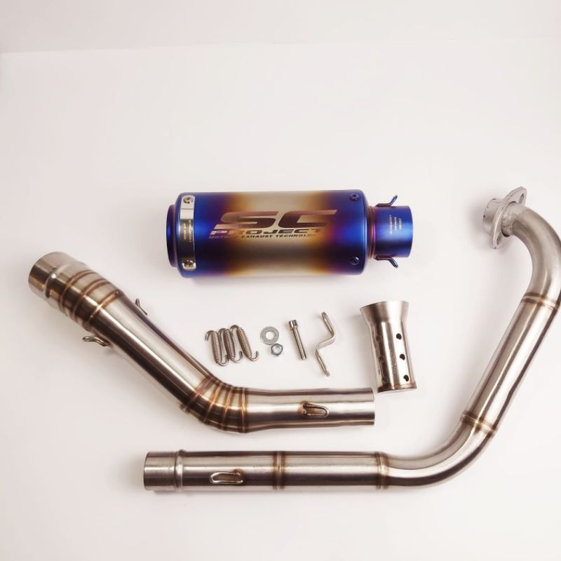 Knalpot import taiwan SC project blue Full system CBR 150 OLD Facelift CB150 R15 Vixion Sonic 150 PN
