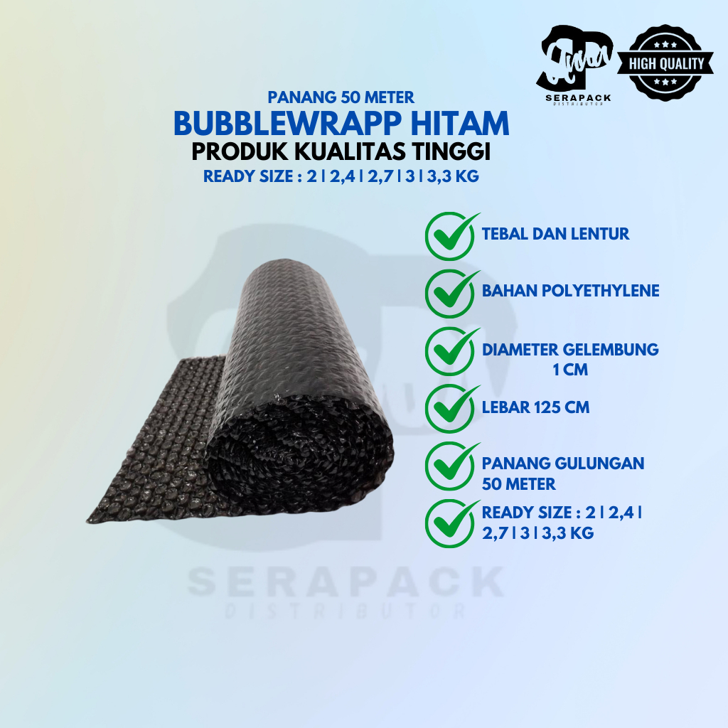 

Bubble Wrap Hitam / Bubblewrap Hitam / Bubble wrap roll Tebal Murah