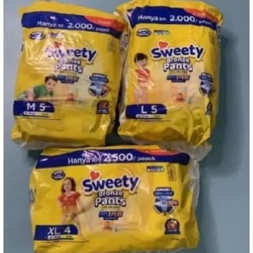SWEETY BRONZE pant minipack ukuran ,M,L,XL kemasan ekonomis popok bayi sweety bronze