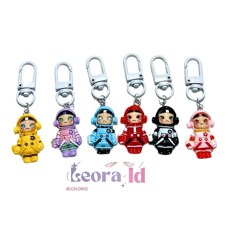 Leora - Space Molly Mini Keychain | Gantungan Space Molly | Space Molly | Gantungan 1 Set Space Moll
